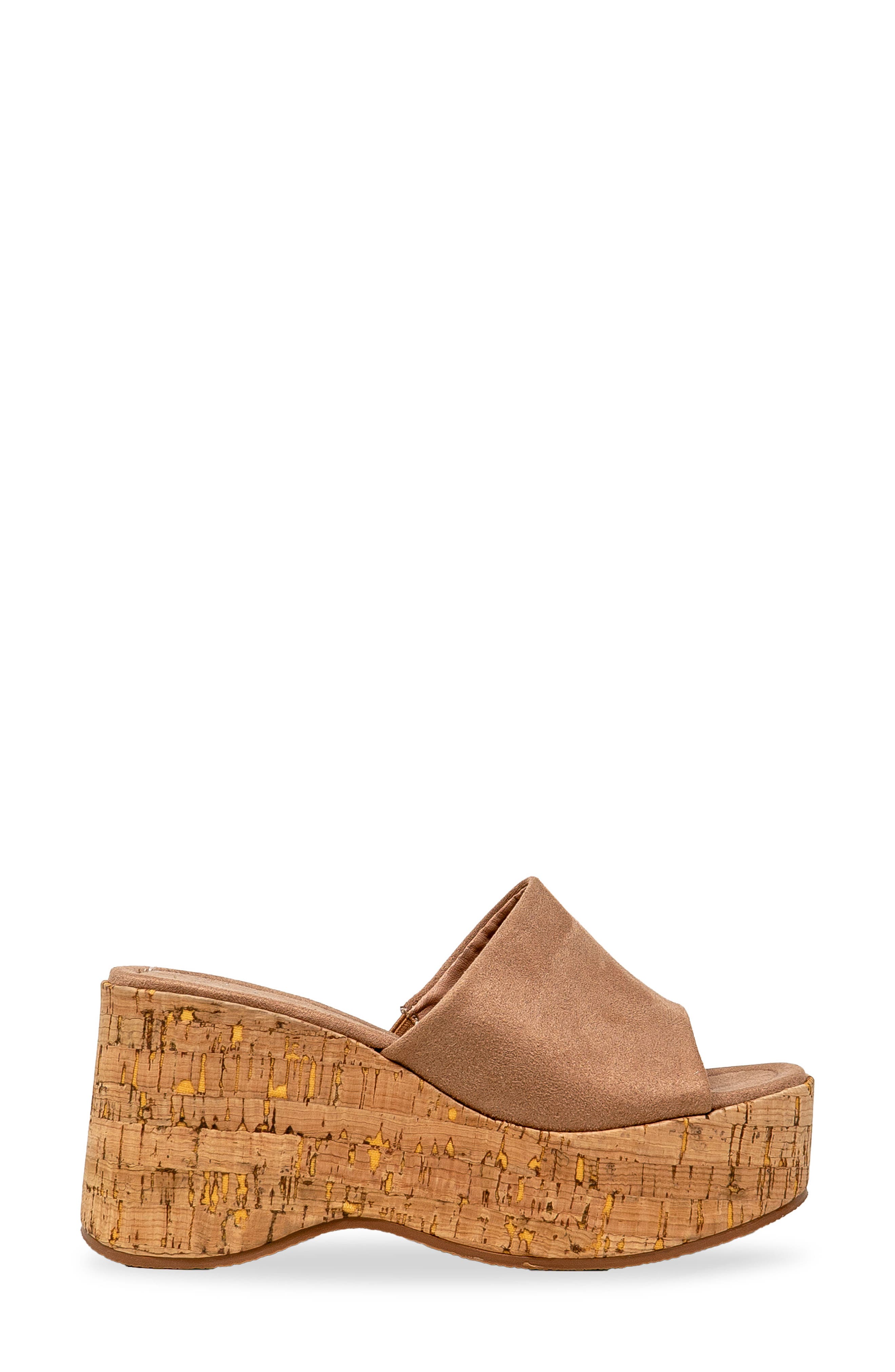 Rita Open Toe Cork Platform Wedge Sandal, Alternate, color, NUDE SUEDE