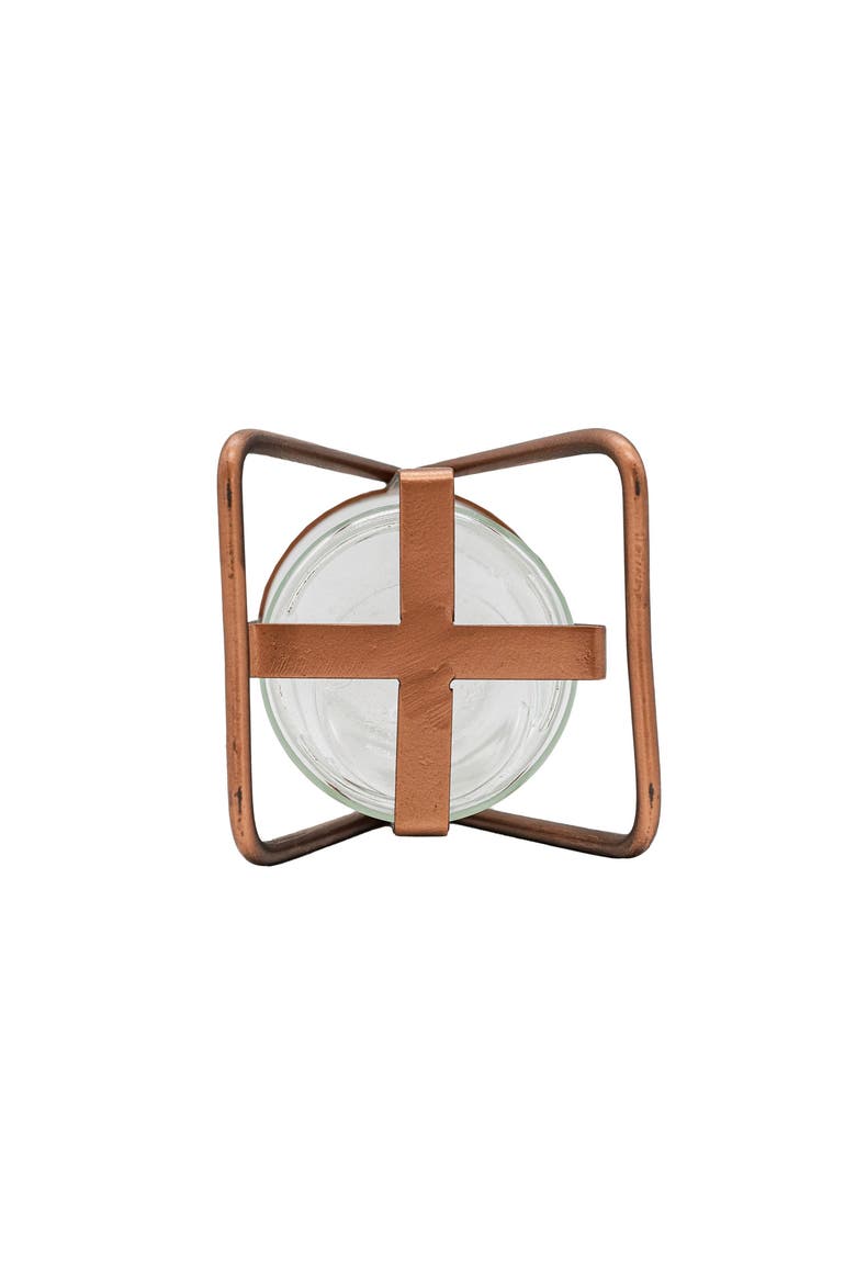 Rust Metal Frame with Glass Bud Vase, Alternate, color, Gold