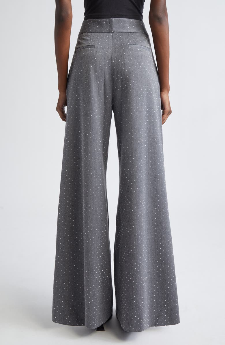 LaQuan Smith Relaxed Fit Tailored Crystal Trousers, Alternate, color, Grey