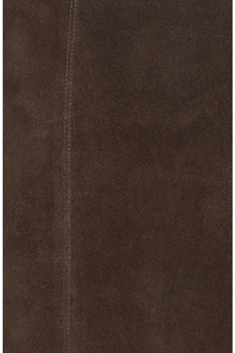 Denim 'Le Paneled' Suede Miniskirt, Alternate, color, DARK BROWN
