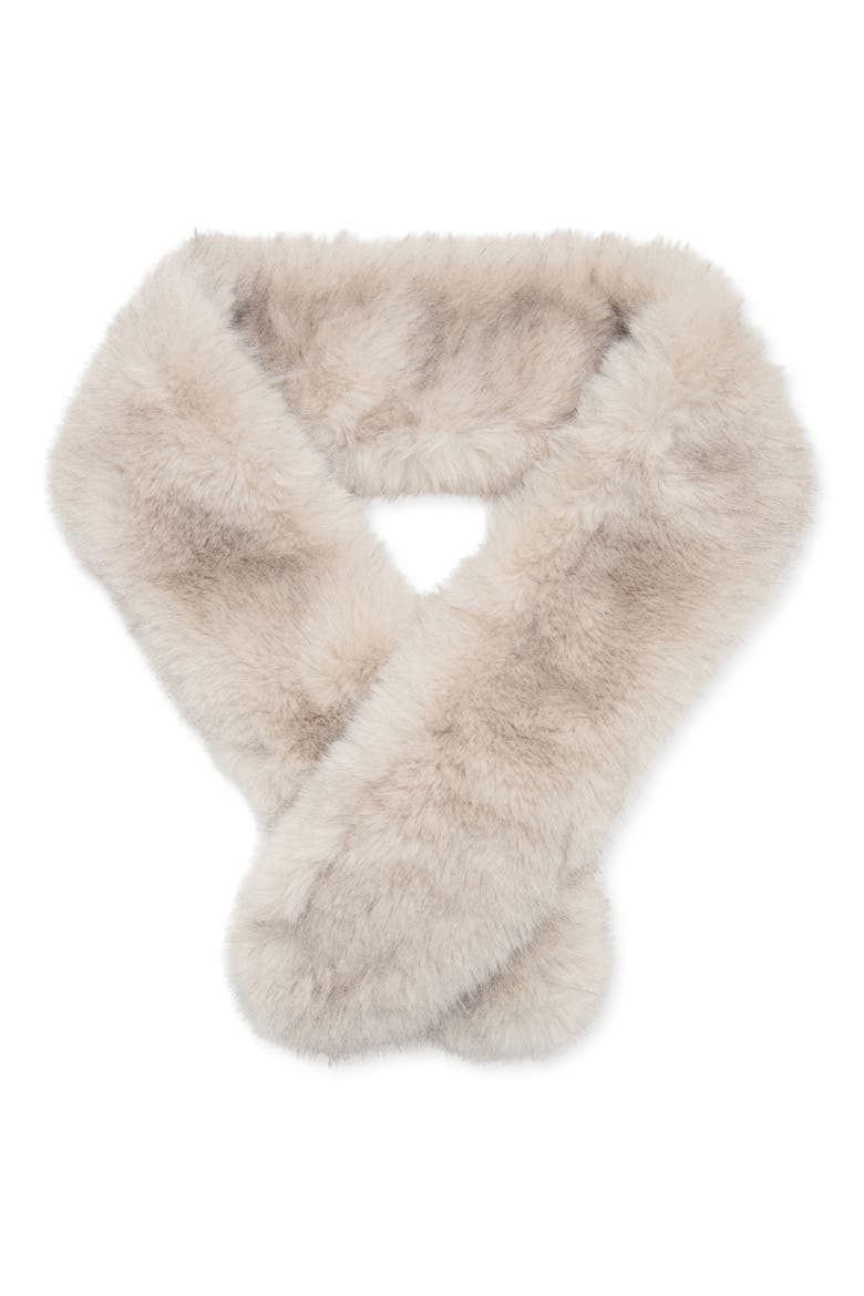 Faux Fur Shawl Scarf, Main, color, BEIGE