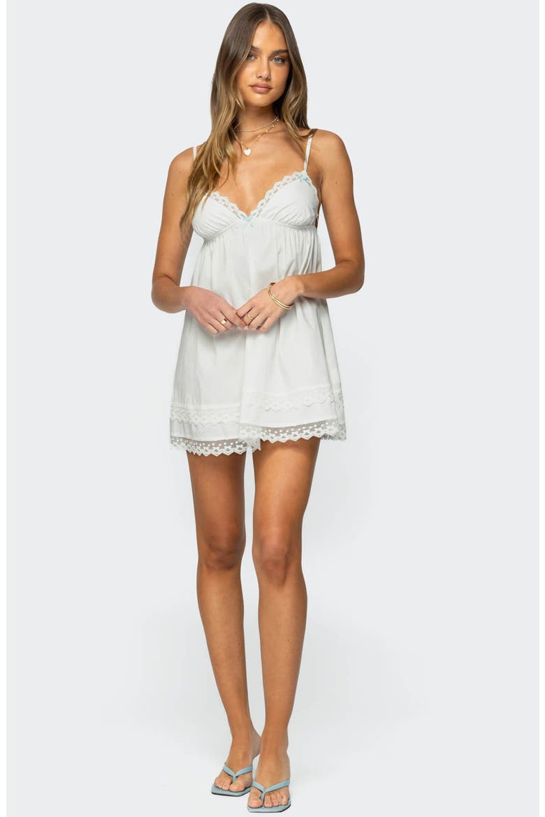 Luisa Babydoll Minidress, Alternate, color, WHITE