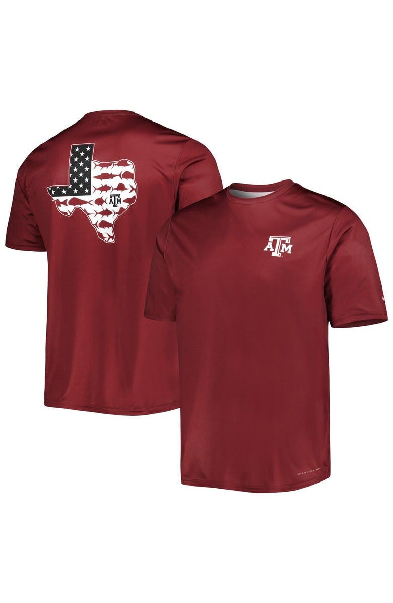 Columbia Men's Columbia Maroon Texas A&M Aggies Terminal Tackle Omni-Shade T-Shirt, Main, color, Maroon