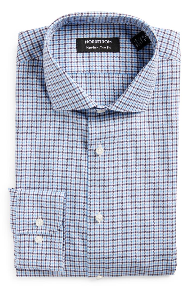 Nordstrom Trim Fit Non-Iron Houndstooth Dress Shirt, Alternate, color,