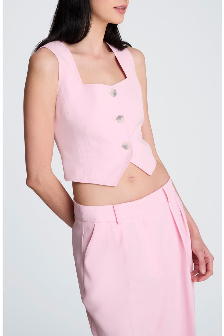 Square Neck Crop Fitted Vest, Alternate, color, CHINTZ PINK