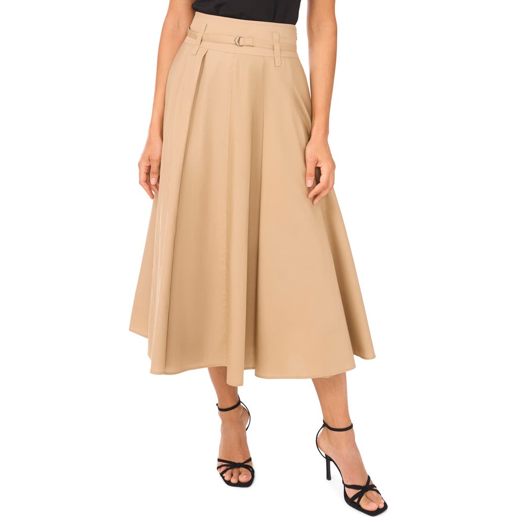 Ted Baker Pleated Belt A-line Skirt In Brown