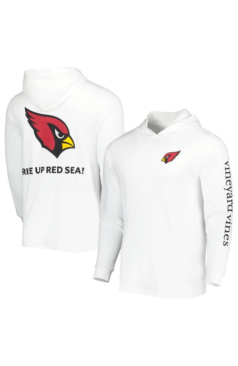 vineyard vines Men's Vineyard Vines White Arizona Cardinals Local Long Sleeve Hoodie T-Shirt, Main, color, White