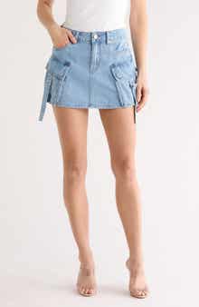 BLANKNYC Cargo Denim Miniskirt