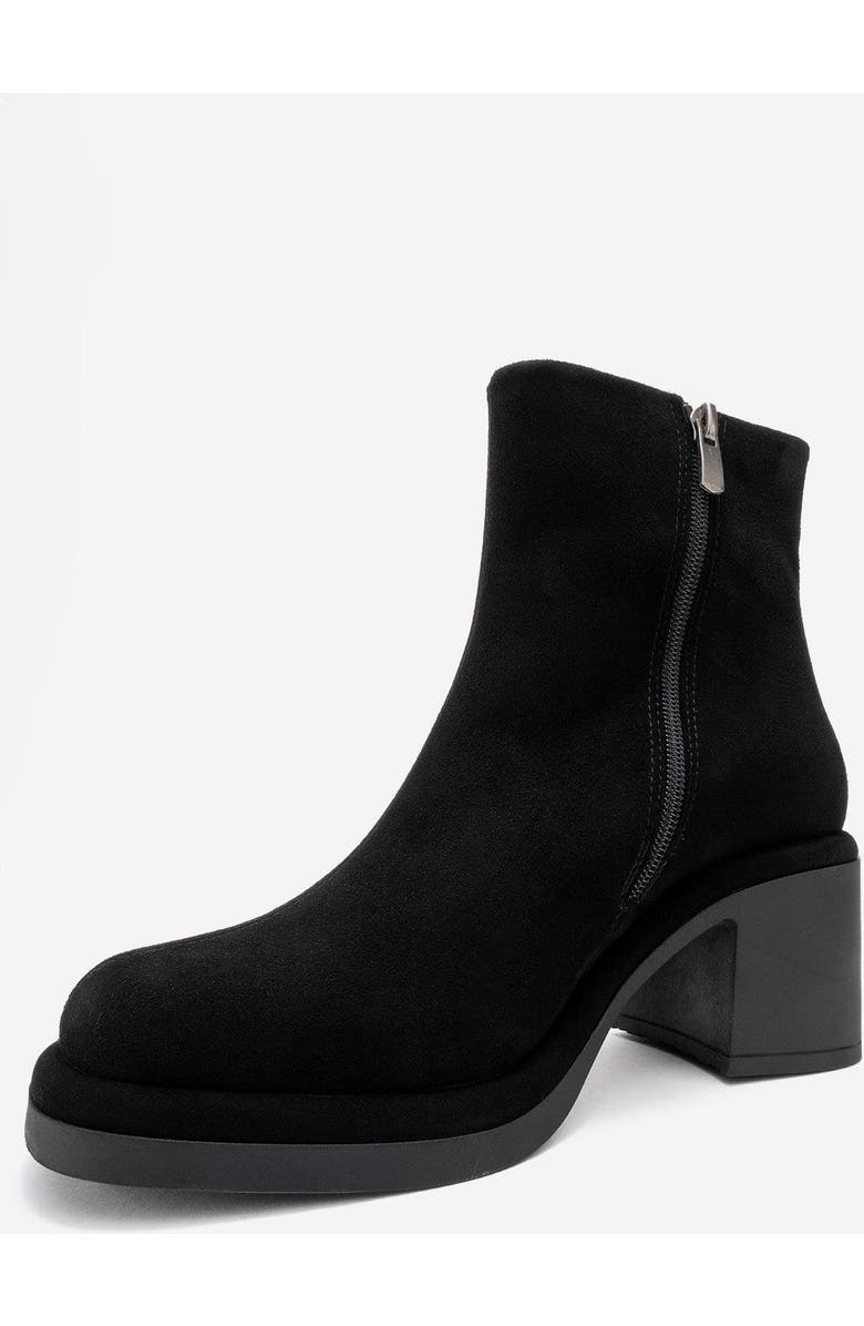 Forever & Always Shoes Junae Leather Block Heel Boot, Alternate, color, Black Suede
