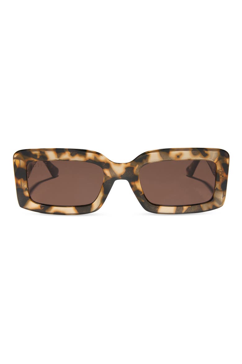 Katie 52mm Gradient Rectangle Sunglasses, Main, color, BROWN