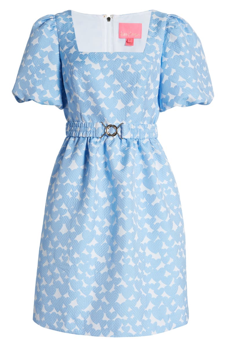 Lilly Pulitzer<sup>®</sup> Kasslyn Belted Heart Jacquard Fit & Flare Dress, Alternate, color, 