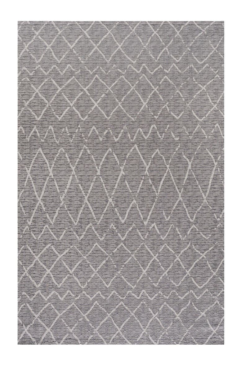 JONATHAN Y Madaba Moroccan Trellis Indoor/Outdoor Area Rug, Alternate, color, Gray/Cream