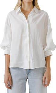 English Factory Balloon Sleeve Button-Up Shirt