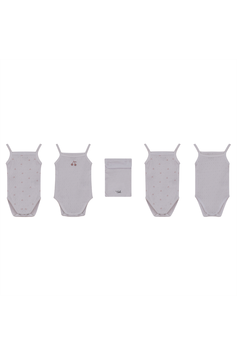 Pointelle Undershirt with Cherry Print, Main, color, White/Mauve