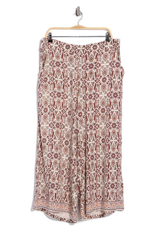 Print Crop Wide Leg Pants