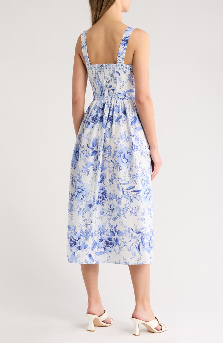 Eliza J Square Neck Smocked Sundress, Alternate, color,