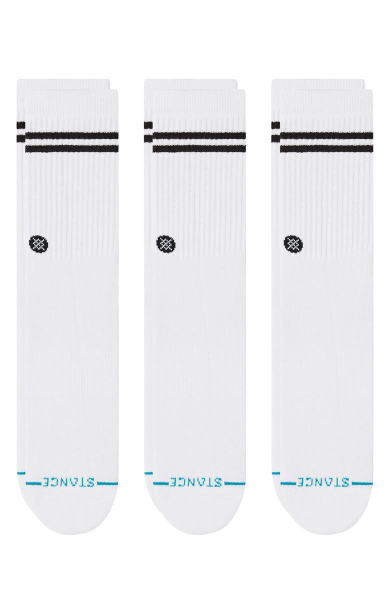 Stance Core 3-Pack Cotton Blend Crew Socks, Main, color, White