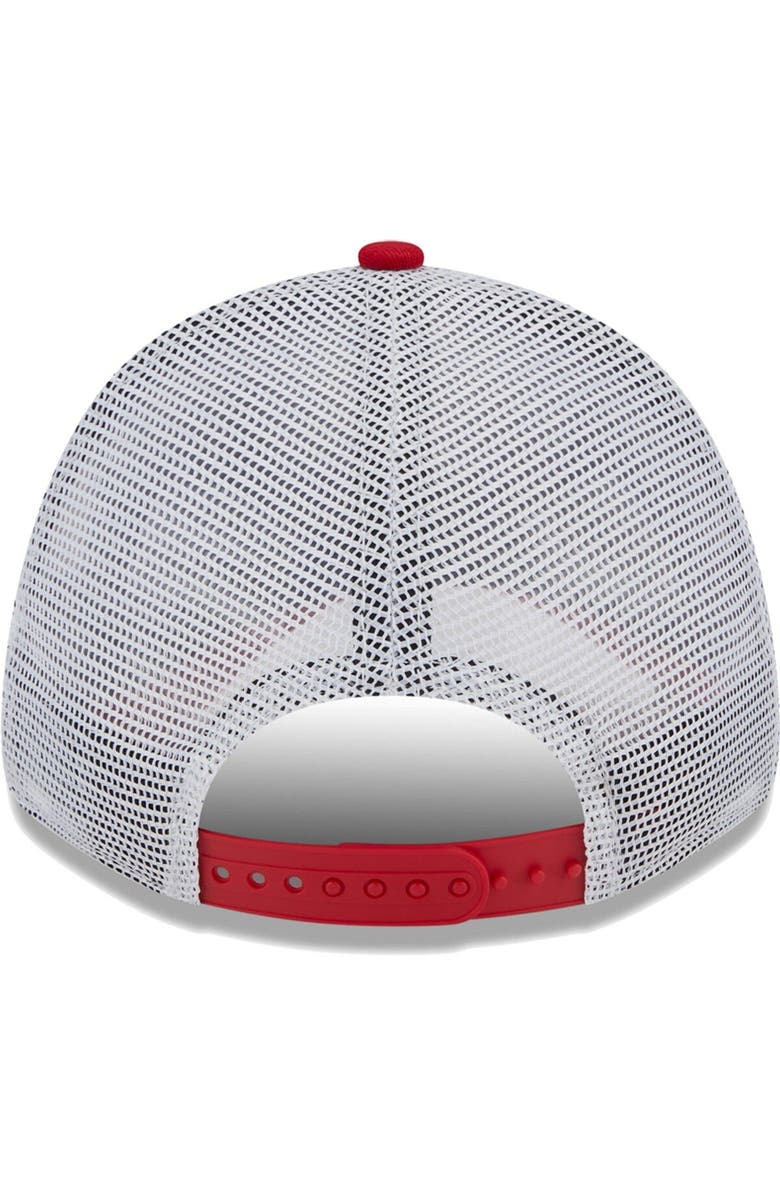 New Era Men's New Era Red/White Tampa Bay Buccaneers Logo Patch Trucker 9FORTY Snapback Hat, Alternate, color, Red