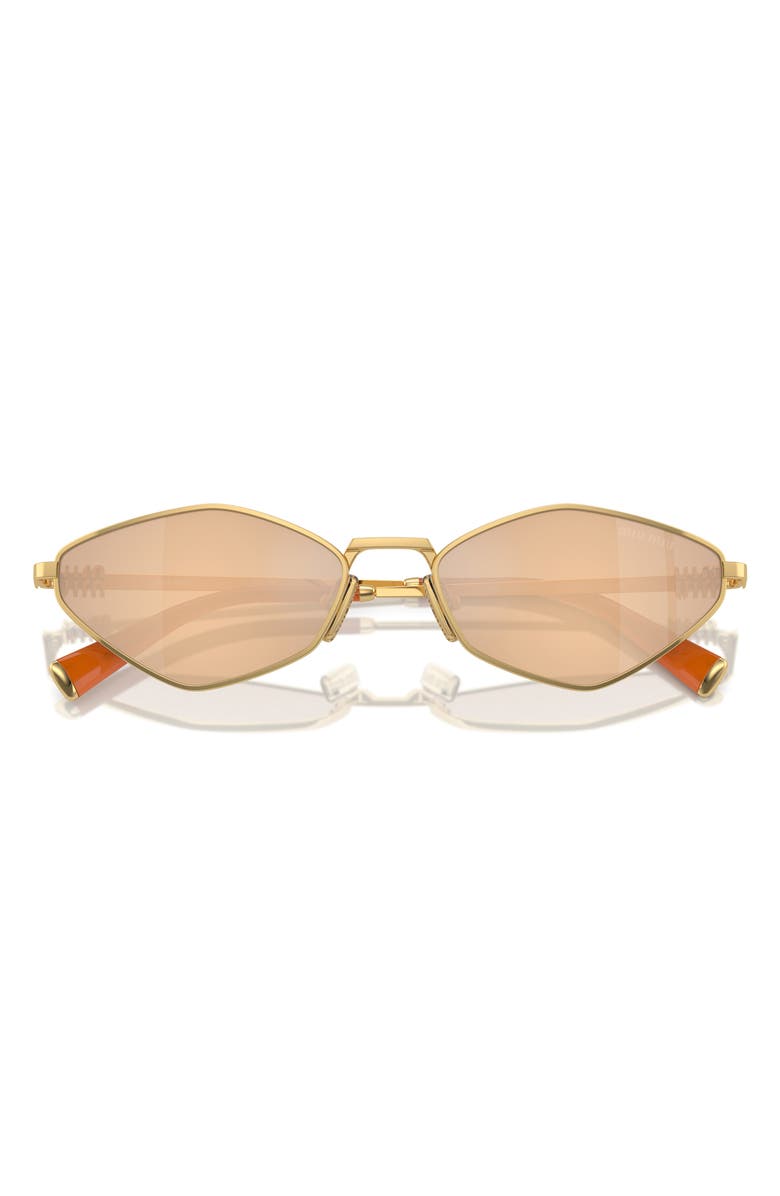 Miu Miu 56mm Irregular Sunglasses, Main, color, Silver Mirror