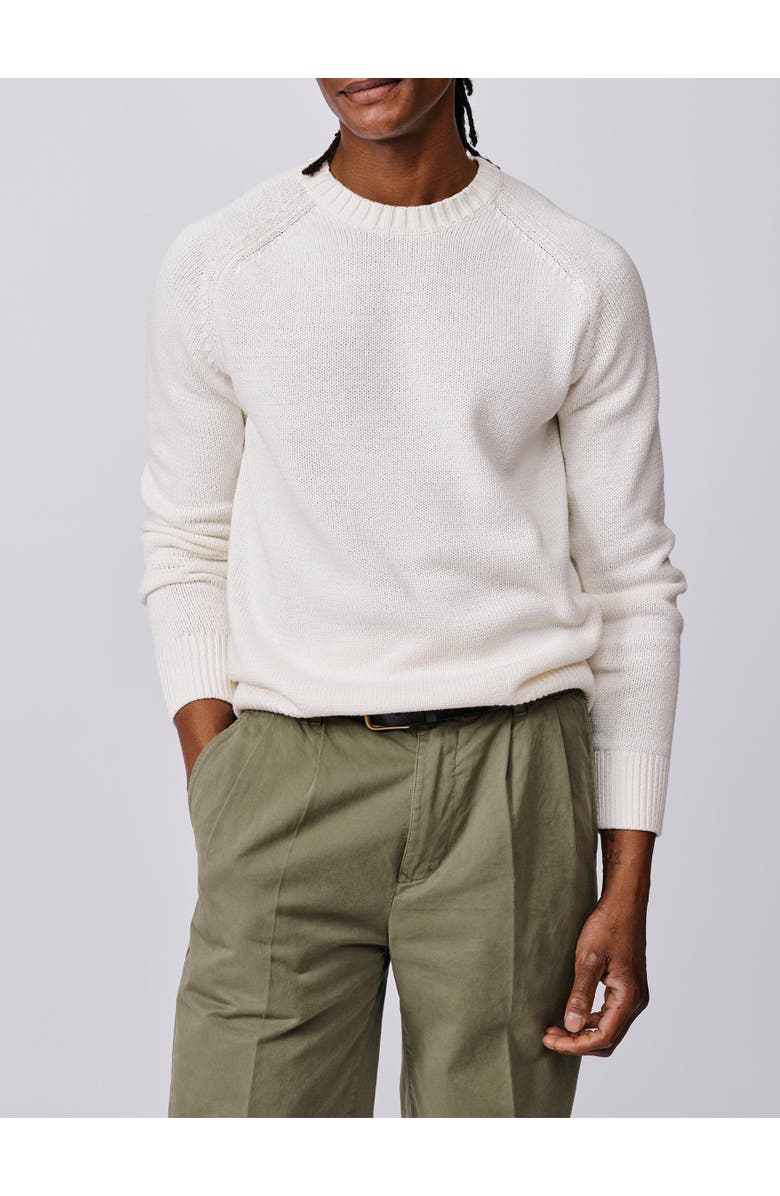 Aubin Lacey Cotton Linen Crew Neck Jumper, Alternate, color, Ecru