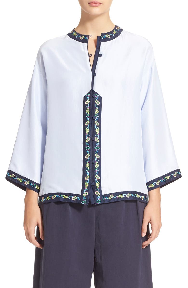 VILSHENKO 'Isla' Washed Raw Silk Blouse, Main, color,