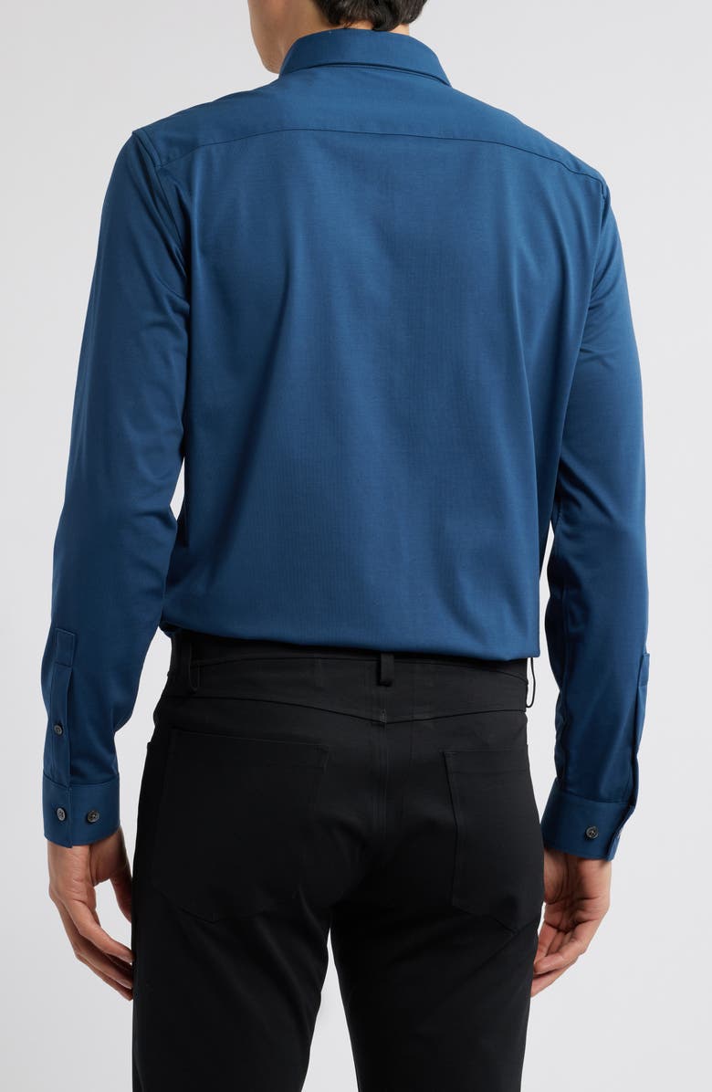 Theory Sylvain ND Structure Knit Button-Up Shirt, Alternate, color, Twilight