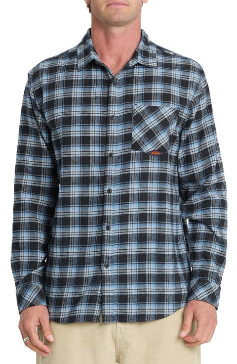 Saltwater Plaid Flannel Button-Up Shirt