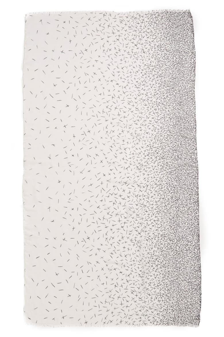 'Toothpicks' Scarf, Alternate, color, WHITE/ BLACK