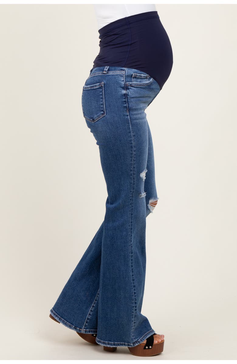 PinkBlush Distressed Maternity Flare Jeans, Alternate, color, 