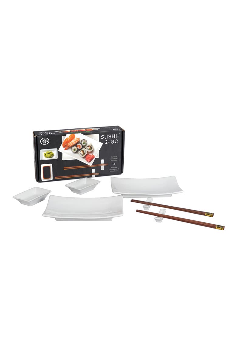 Sushi 2 Go 8-Piece Porcelain Sushi Set, Main, color, WHITE