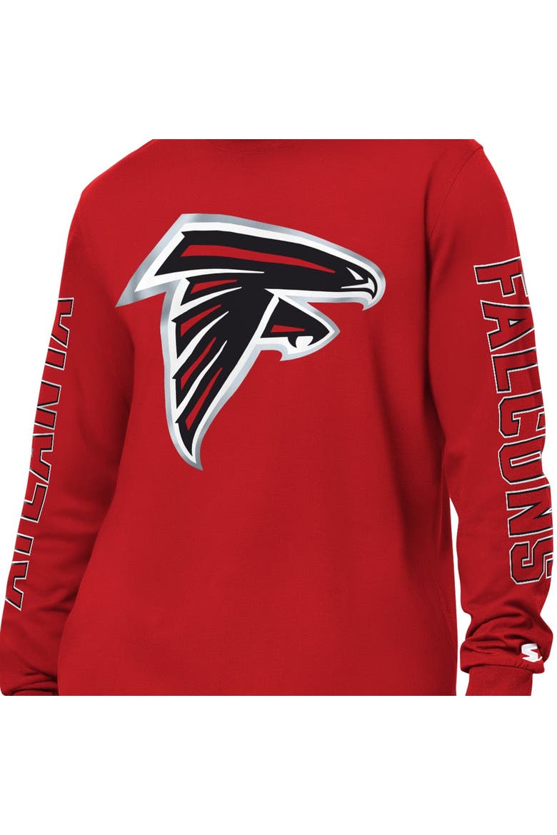 Men's Starter Red Atlanta Falcons Clutch Hit II Long-Sleeve T-Shirt, Alternate, color, Red
