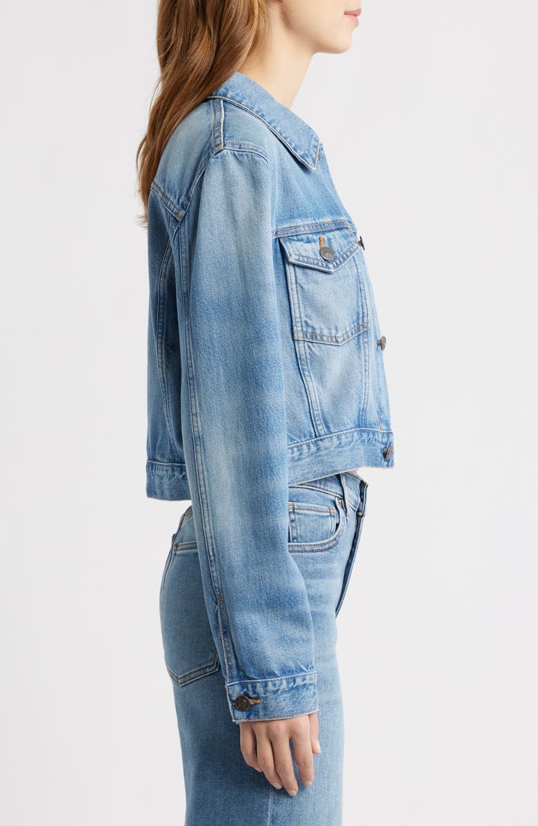 FRAME The Off Duty Denim Trucker Jacket, Alternate, color, Essence