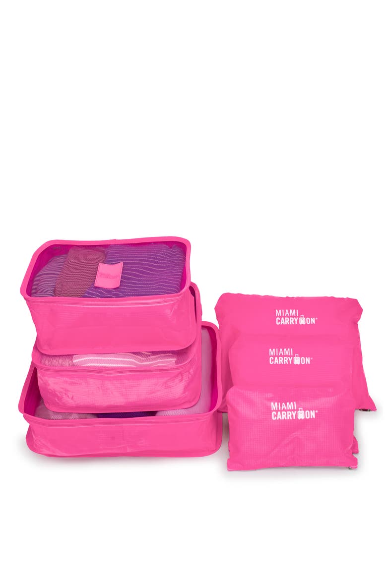 Travelers 6 Piece Organizational Packing Cubes, Alternate, color, Pink