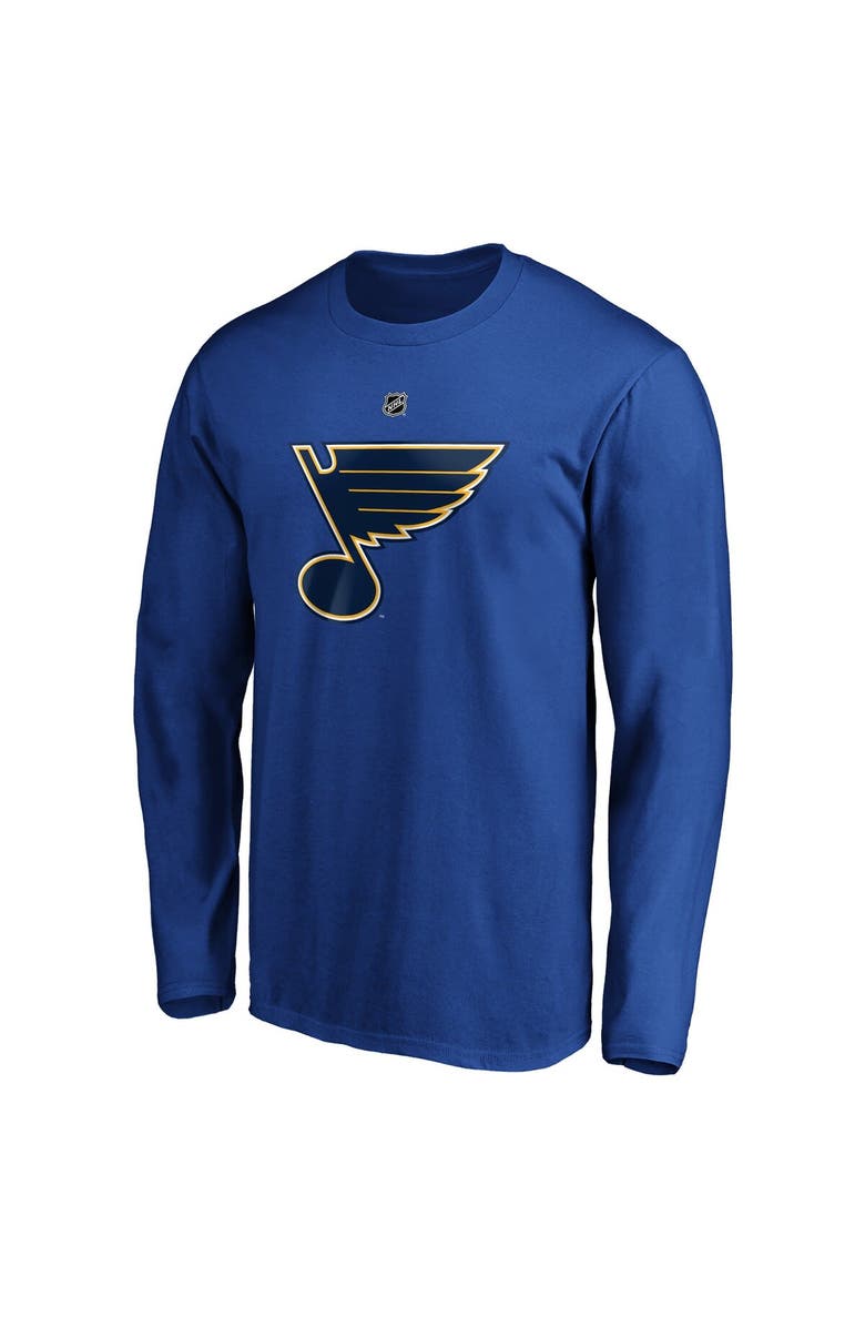 FANATICS Men's Fanatics Branded Jordan Binnington Blue St. Louis Blues Authentic Stack Name & Number Long Sleeve T-Shirt, Alternate, color, 
