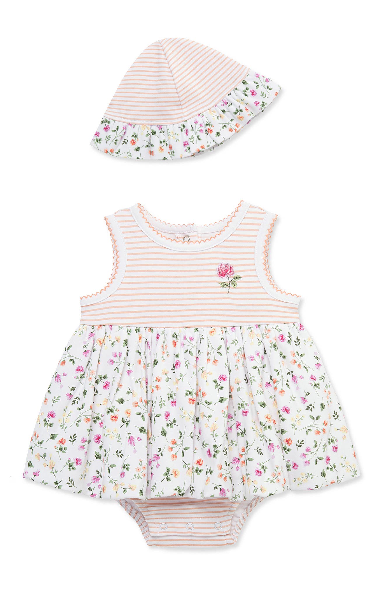 Little Me Kids' Floral Popover Bodysuit & Hat