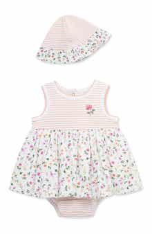Little Me Kids' Floral Popover Bodysuit & Hat