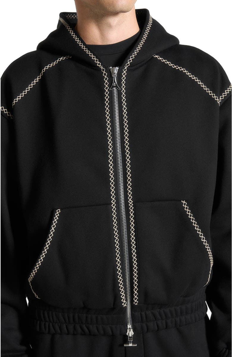 Manière De Voir Ivan Whipstitch Raglan Effect Zip Hoodie, Alternate, color, 