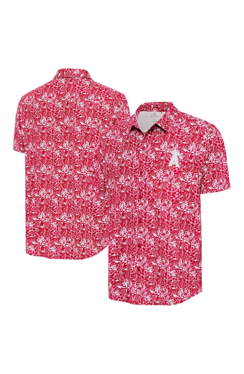 ANTIGUA Men's Antigua Red Los Angeles Angels Resort Button-Up Shirt, Main, color, Red