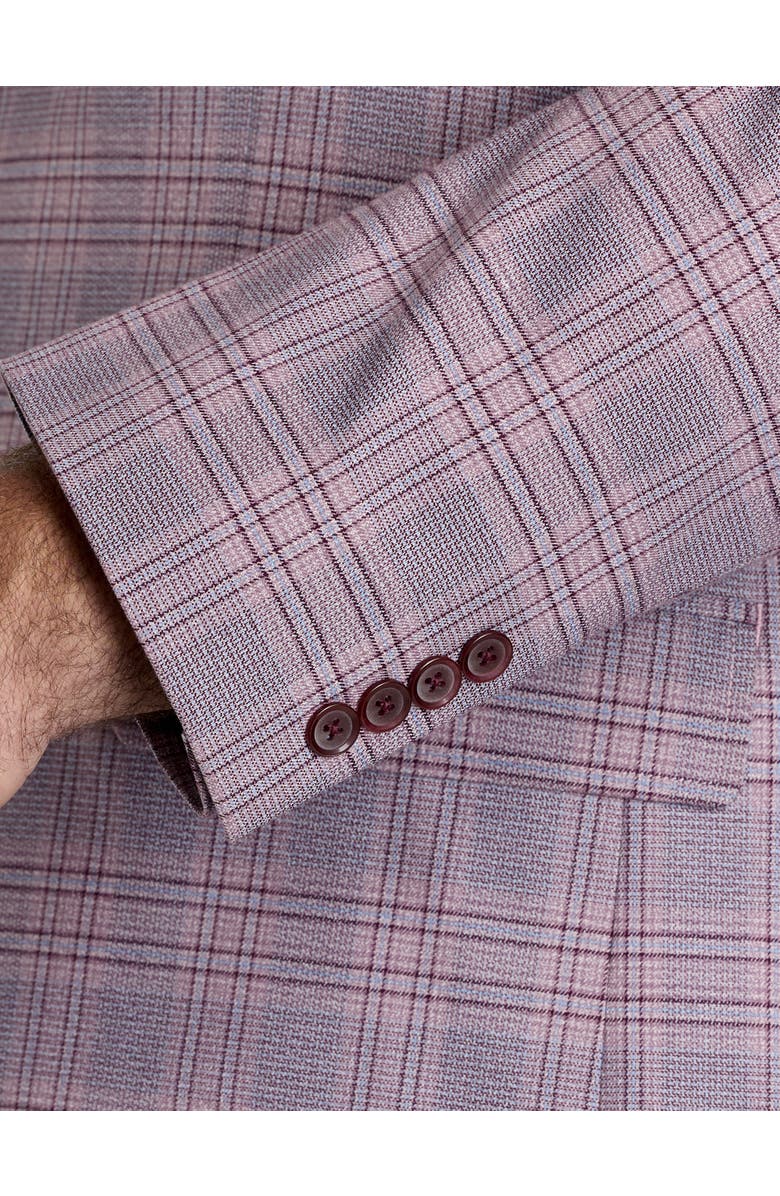 Oak Hill by DXL Big & Tall  Springtime Windowpane Sport Coat, Alternate, color, Berry