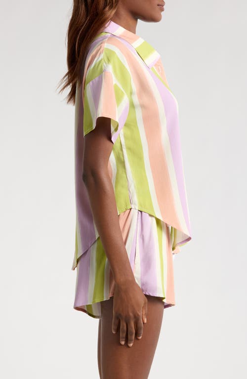 Kilo Brava Stripe Cotton Short Pajamas In Painted Stripe