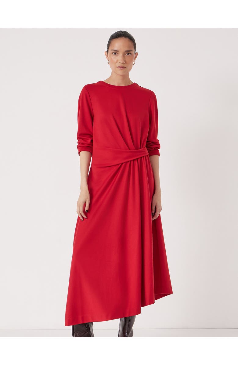 Hush Asymmetric Hem Jersey Dress, Main, color, Scarlet Red