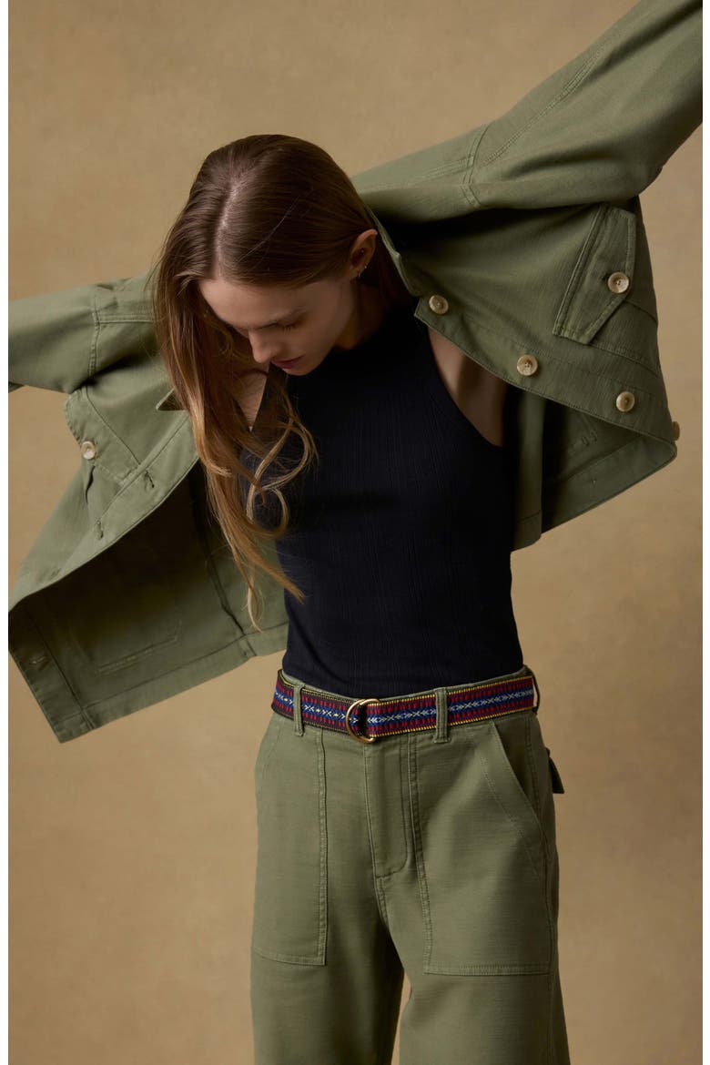 Safari Stretch Organic Cotton Jacket, Alternate, color, MOSS