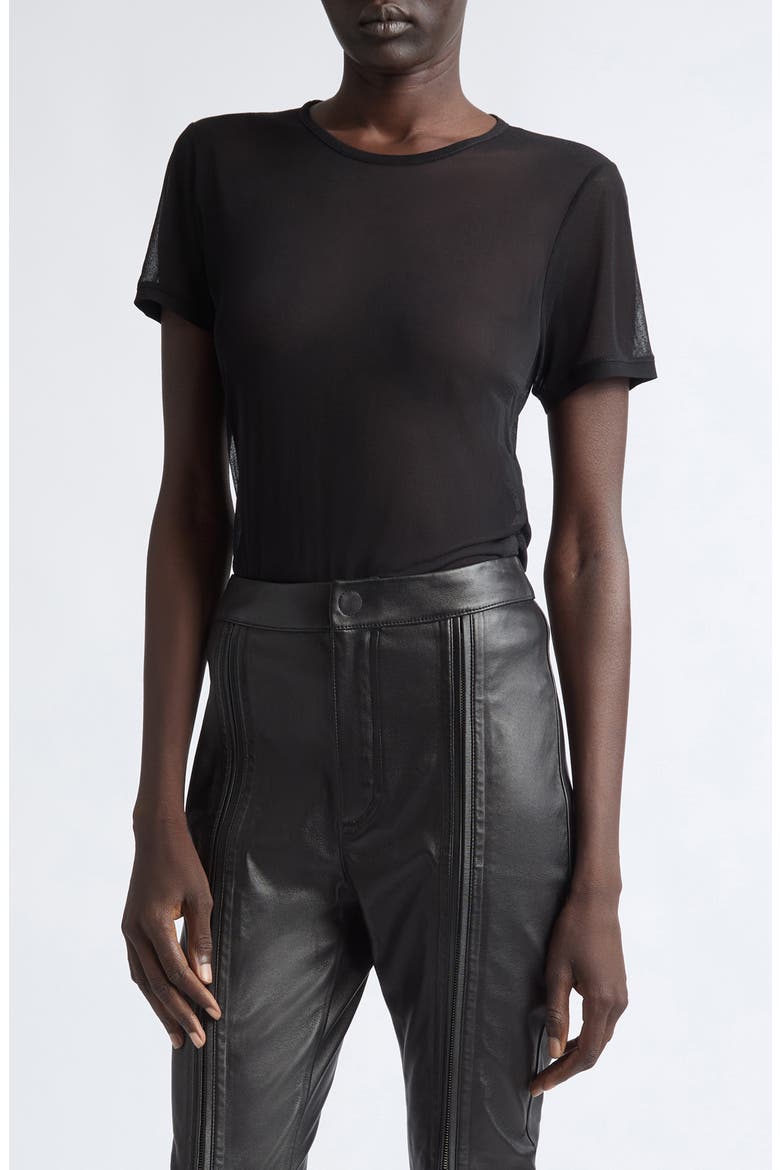 Crepe Jersey T-Shirt, Main, color, BLACK