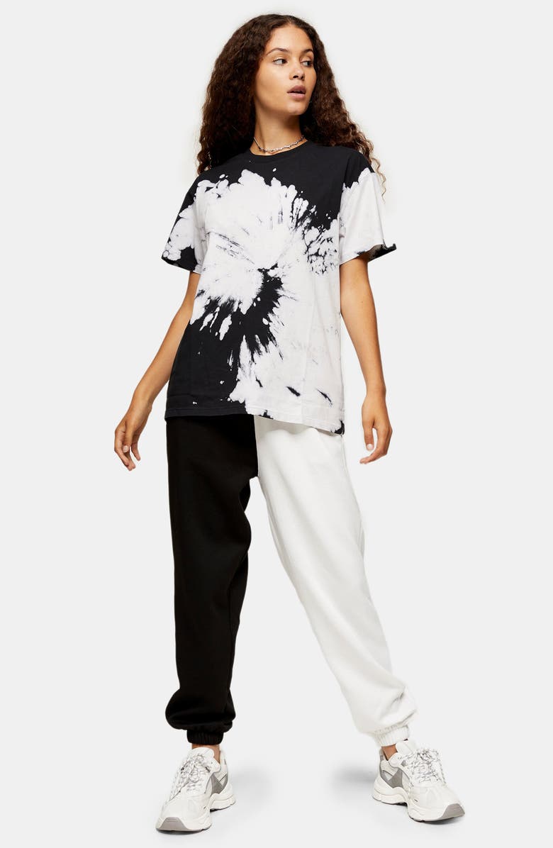 Topshop Monochrome Tie Dye T-Shirt, Alternate, color,