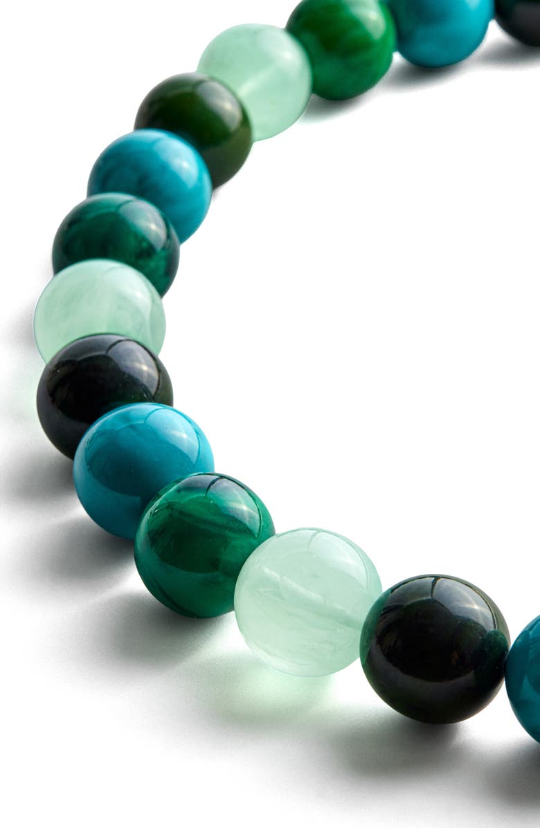 BaubleBar Jane Rainbow Semiprecious Beaded Necklace, Alternate, color, Green Multi