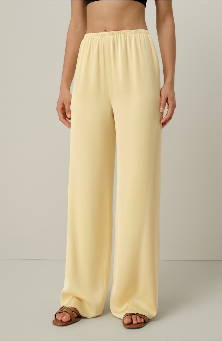 Lilysilk Stretch Silk Georgette Straight-Leg Pant, Alternate, color, Butter