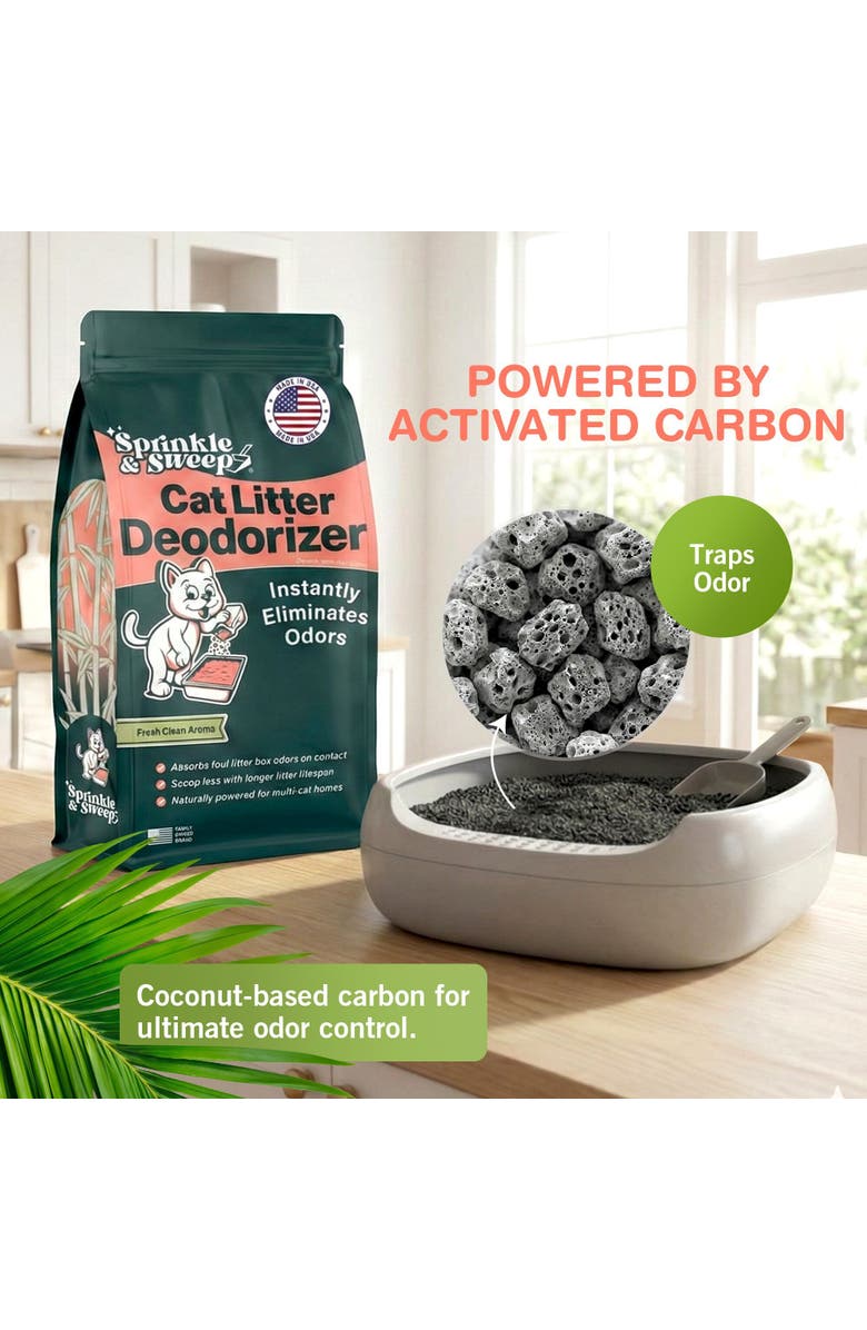 Sprinkle & Sweep Litter Box Deodorizer 4 Pack, 8oz Bags, Alternate, color, Green