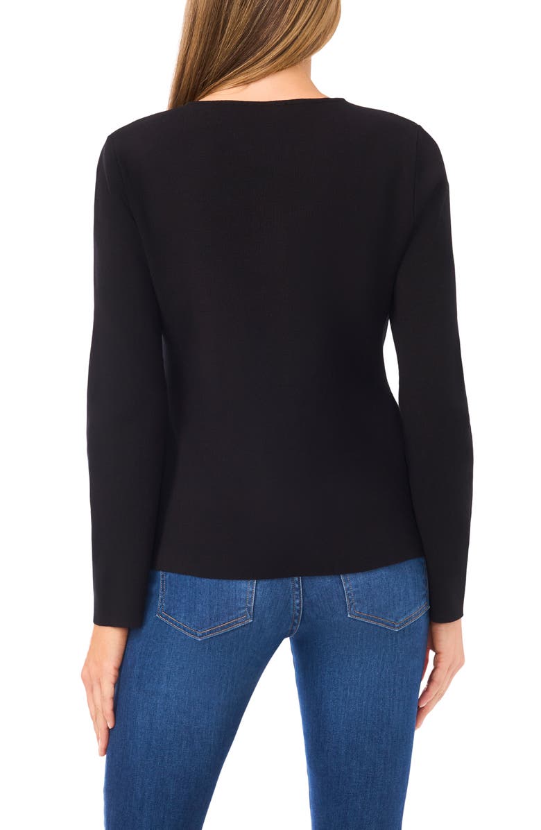 Ted Baker Collarless Cardigan, Alternate, color, Rich Black