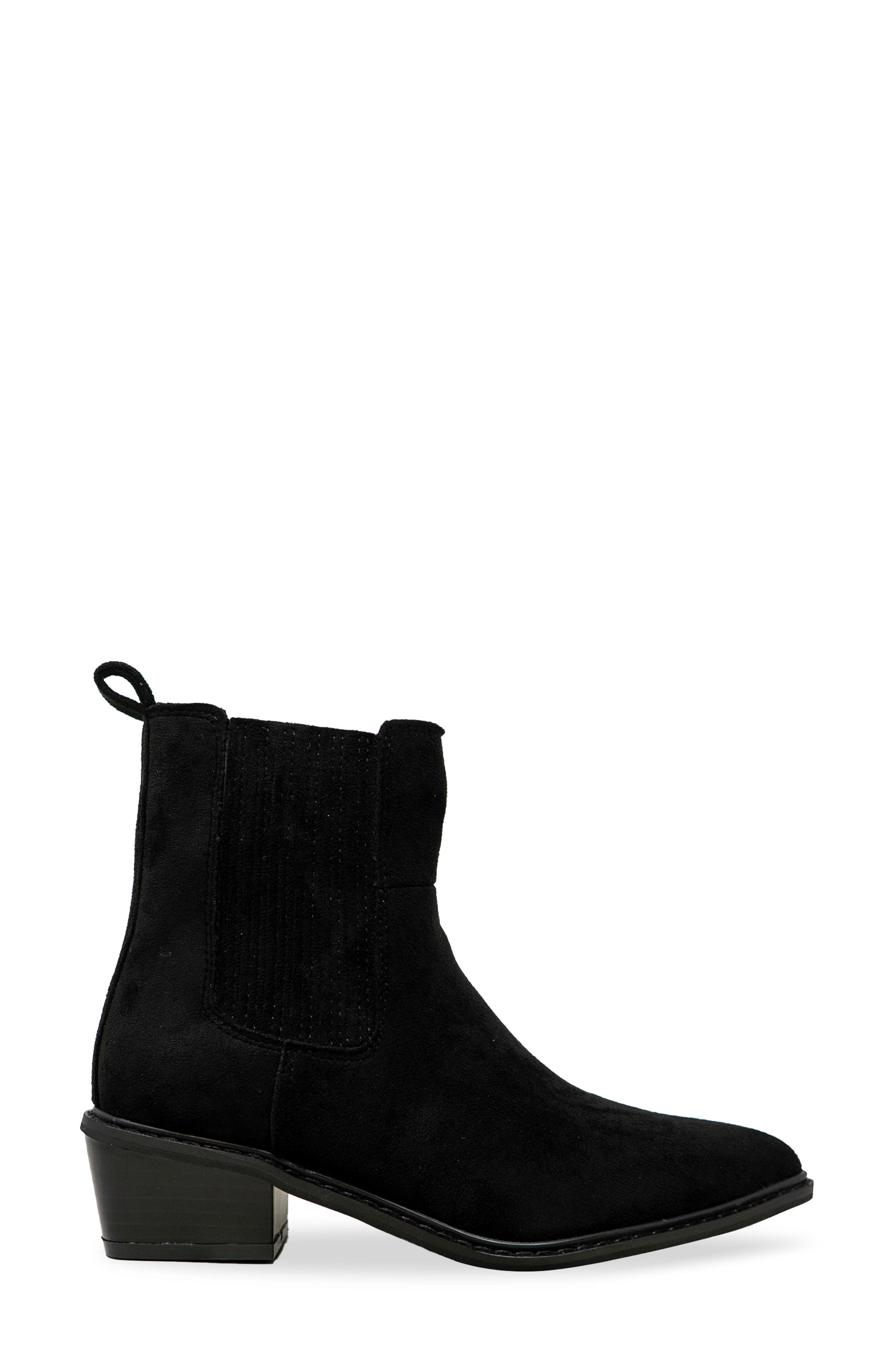 CHASE AND CHLOE Western Block Heel Chelsea Boot, Alternate, color, Black