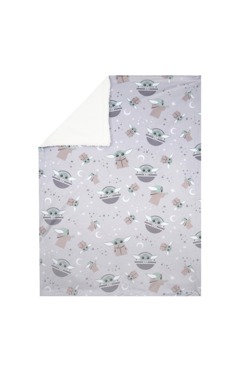 Lambs & Ivy Star Wars Cozy Friends Baby Yoda/Grogu Fleece Baby Blanket, Alternate, color, 